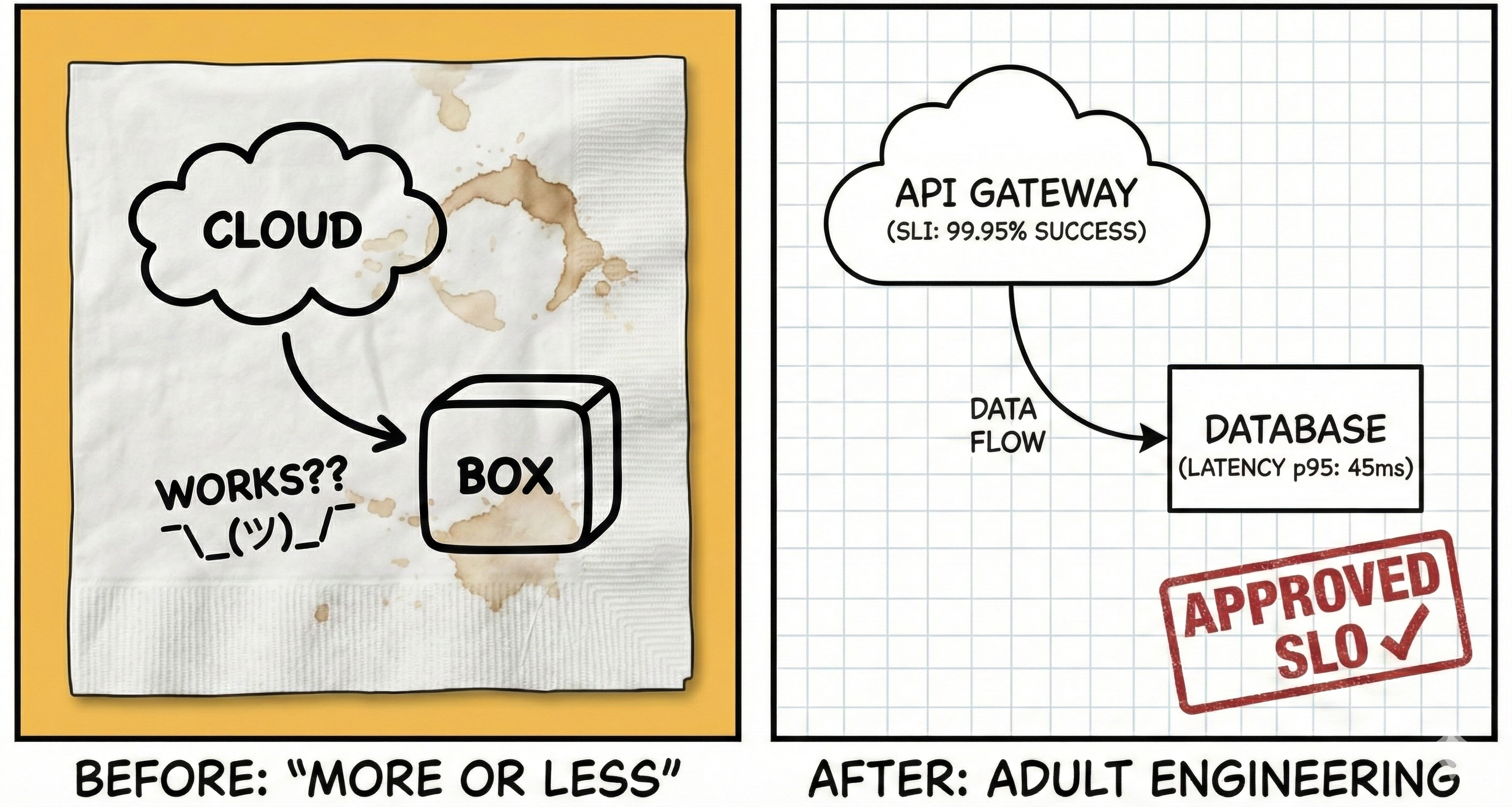 SLOs, SLAs, and SLIs: putting numbers on "it kinda works"